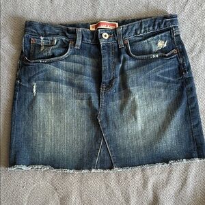 GAP JEANS denim mini skirt raw hem distressed